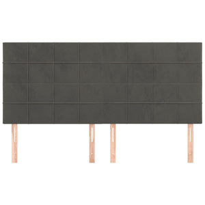 vidaXL Headboard Dark Grey 160 x 5 x 118/128 cm Velvet