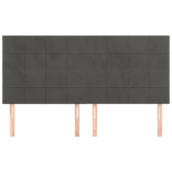 vidaXL Headboard Dark Grey 160 x 5 x 118/128 cm Velvet