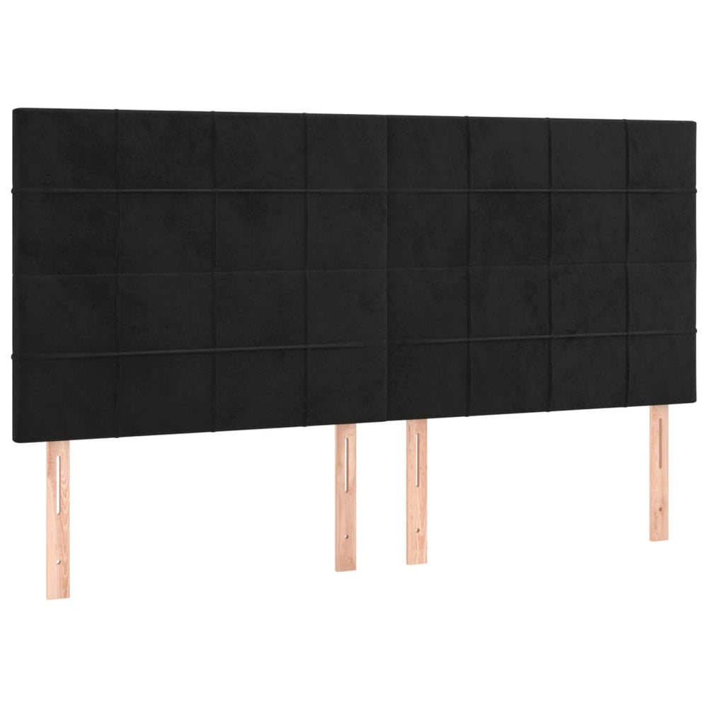 vidaXL Headboard Black 160x5x118/128 cm Velvet