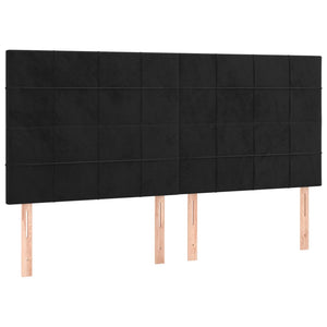 vidaXL Headboard Black 160x5x118/128 cm Velvet