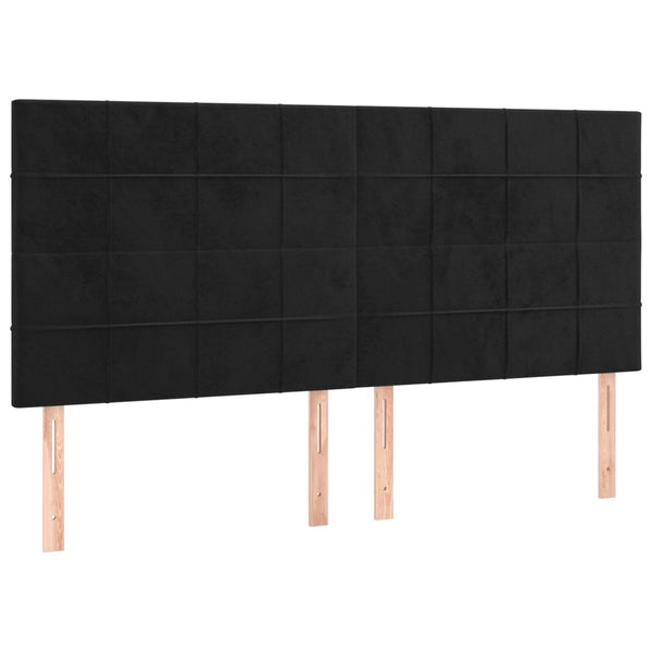 vidaXL Headboard Black 160x5x118/128 cm Velvet