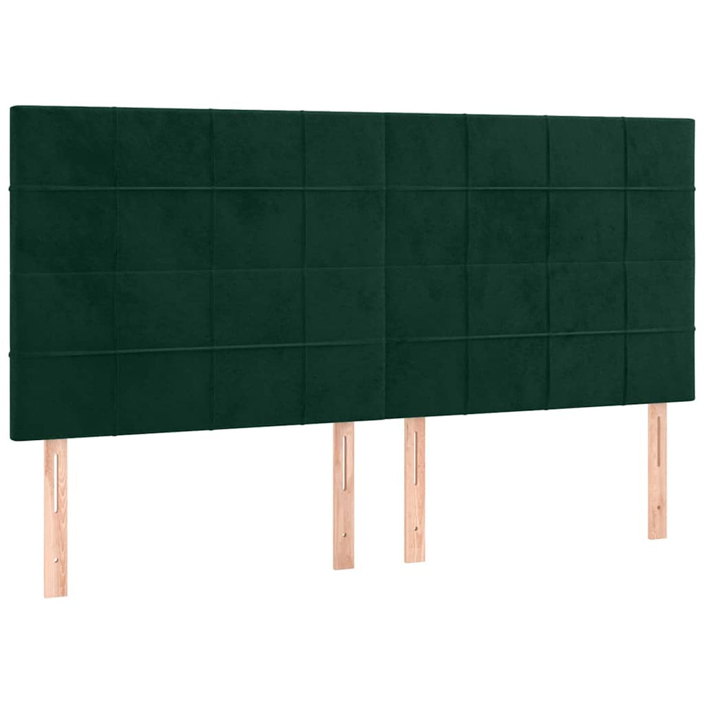vidaXL Headboard Dark Green 160x5x118/128 cm Velvet