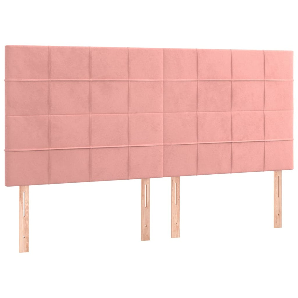 vidaXL Headboard Pink 160 x 5 x 118/128 cm Velvet