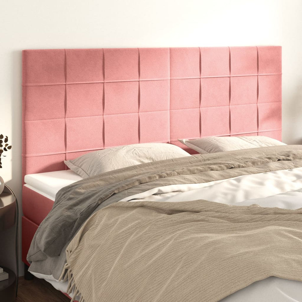 vidaXL Headboard Pink 160 x 5 x 118/128 cm Velvet
