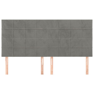 vidaXL Headboard Light Gray 180x5x118/128 cm Velvet