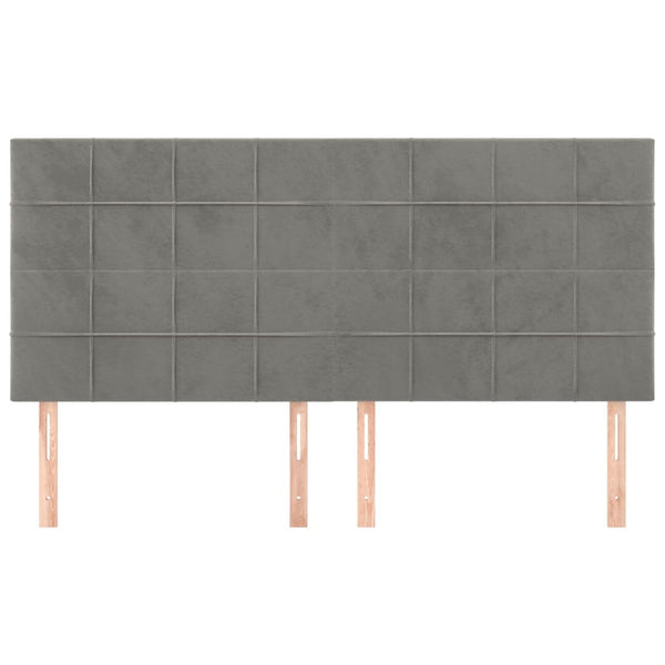 vidaXL Headboard Light Gray 180x5x118/128 cm Velvet