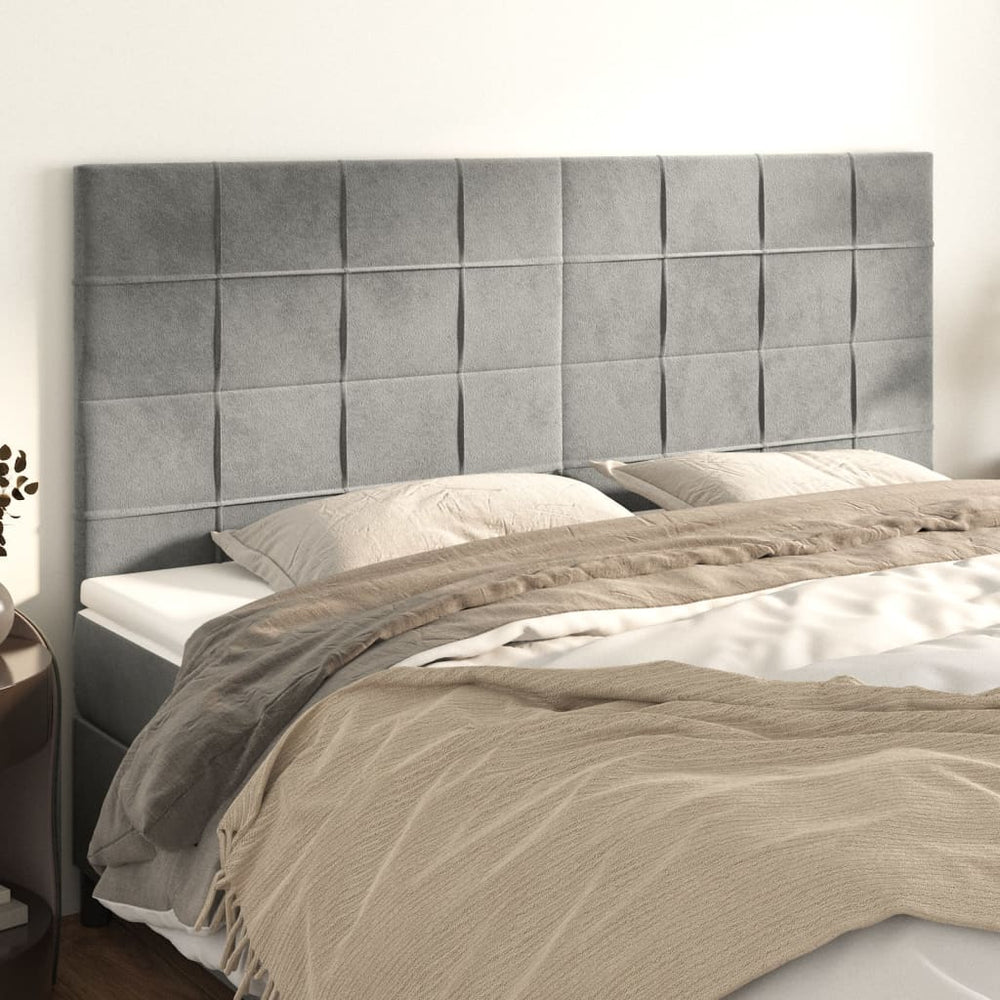 vidaXL Headboard Light Gray 180x5x118/128 cm Velvet