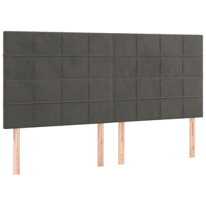 vidaXL Headboard Dark Grey 180 x 5 x 118/128 cm Velvet