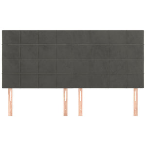 vidaXL Headboard Dark Grey 180 x 5 x 118/128 cm Velvet