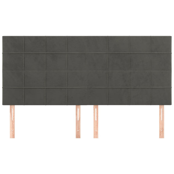 vidaXL Headboard Dark Grey 180 x 5 x 118/128 cm Velvet
