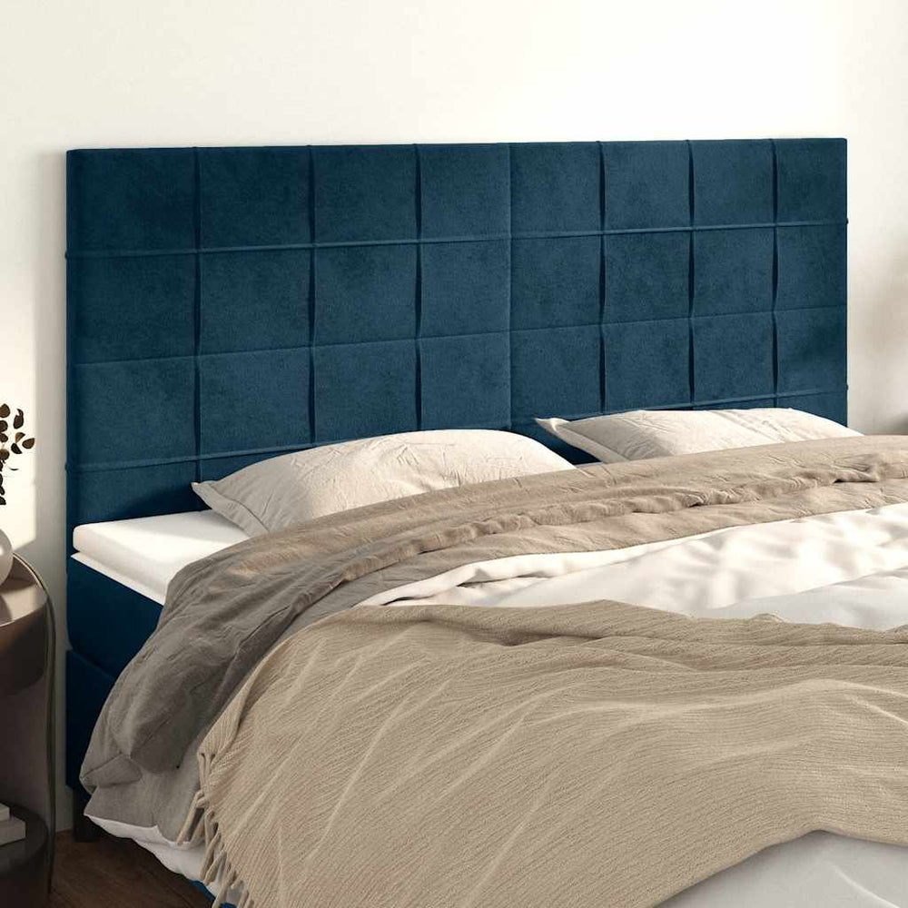 vidaXL Headboard Dark Blue 180x5x118/128 cm Velvet