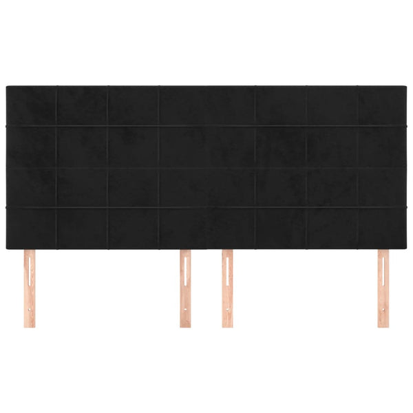 vidaXL Headboard Black 200 x 5 x 118/128 cm Velvet