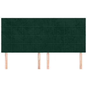vidaXL Headboard Dark Green 200 x 5 x 118/128 cm Velvet