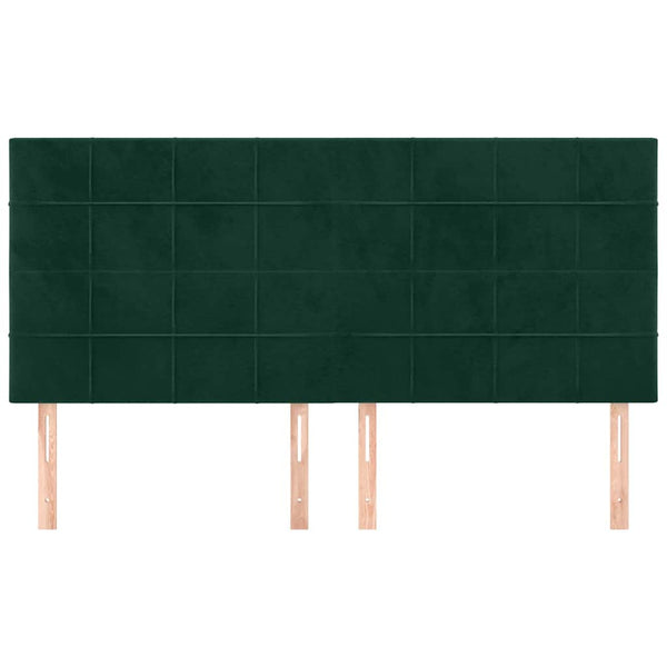vidaXL Headboard Dark Green 200 x 5 x 118/128 cm Velvet