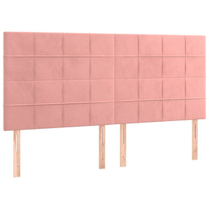 vidaXL Headboard Pink 200 x 5 x 118/128 cm Velvet