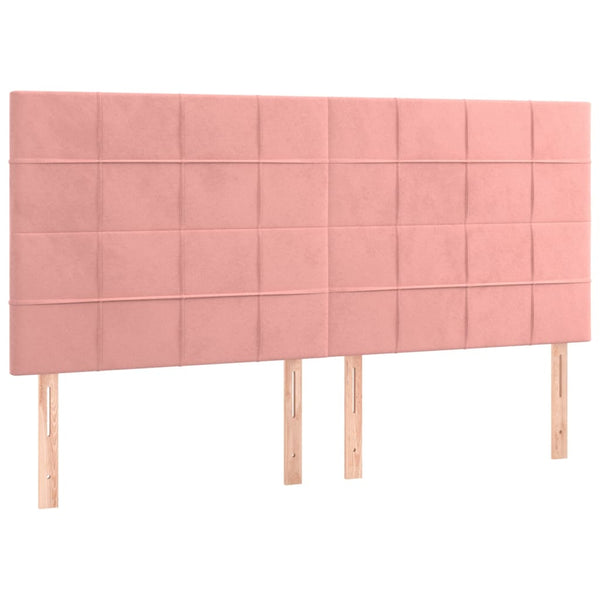 vidaXL Headboard Pink 200 x 5 x 118/128 cm Velvet