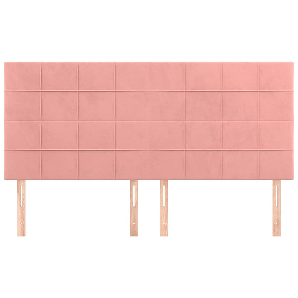 vidaXL Headboard Pink 200 x 5 x 118/128 cm Velvet