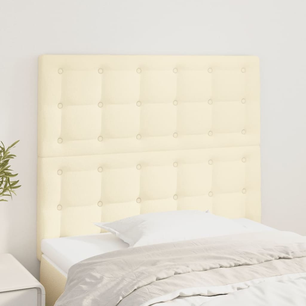 vidaXL Headboard Cream 80x5x118/128 cm Faux Leather