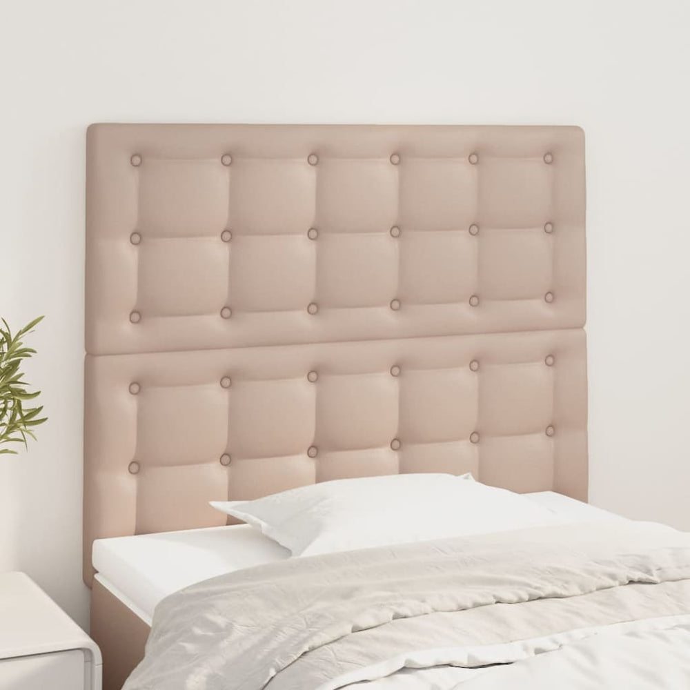 vidaXL Headboard Cappuccino 80x5x118/128 cm Faux Leather