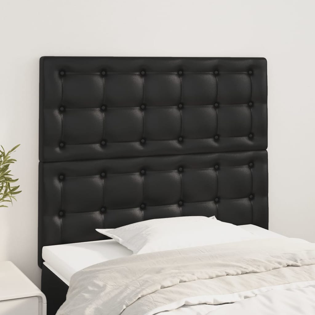 vidaXL Headboard Black 90x5x118/128 cm Faux Leather