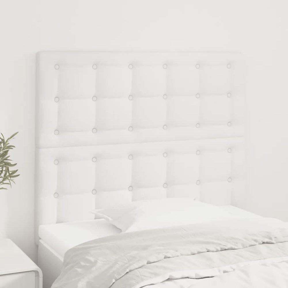vidaXL Headboard White 90x5x118/128 cm Faux Leather