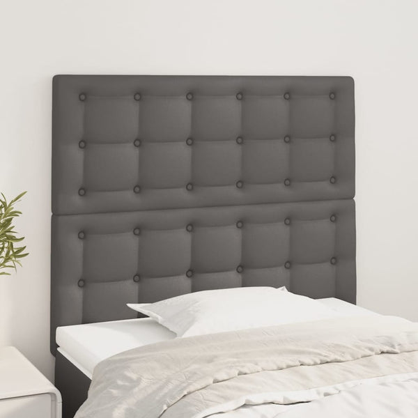 vidaXL Headboard Grey 90x5x118/128 cm Faux Leather