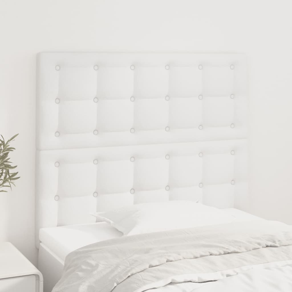 vidaXL Headboard White 100x5x118/128 cm Faux Leather