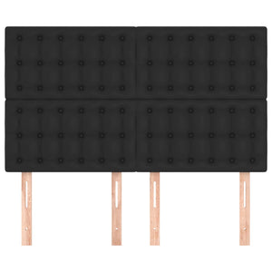 vidaXL Headboard Black 144x5x118/128 cm Faux Leather