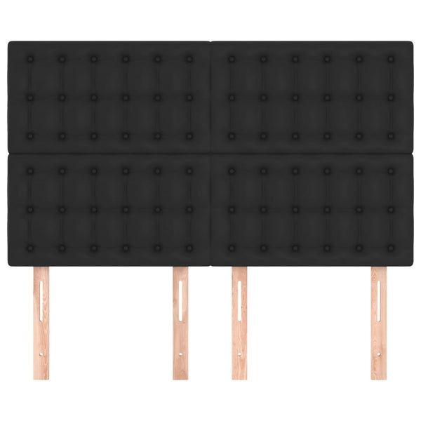 vidaXL Headboard Black 144x5x118/128 cm Faux Leather