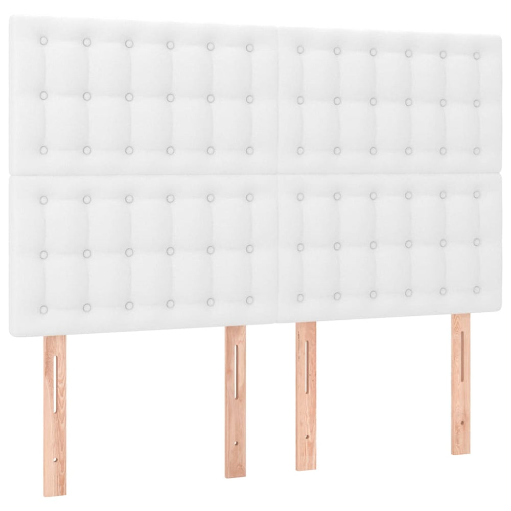 vidaXL Headboard White 144x5x118/128 cm Faux Leather