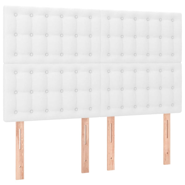 vidaXL Headboard White 144x5x118/128 cm Faux Leather