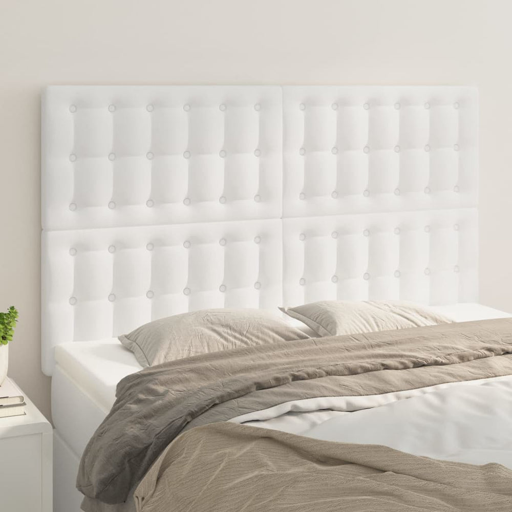 vidaXL Headboard White 144x5x118/128 cm Faux Leather