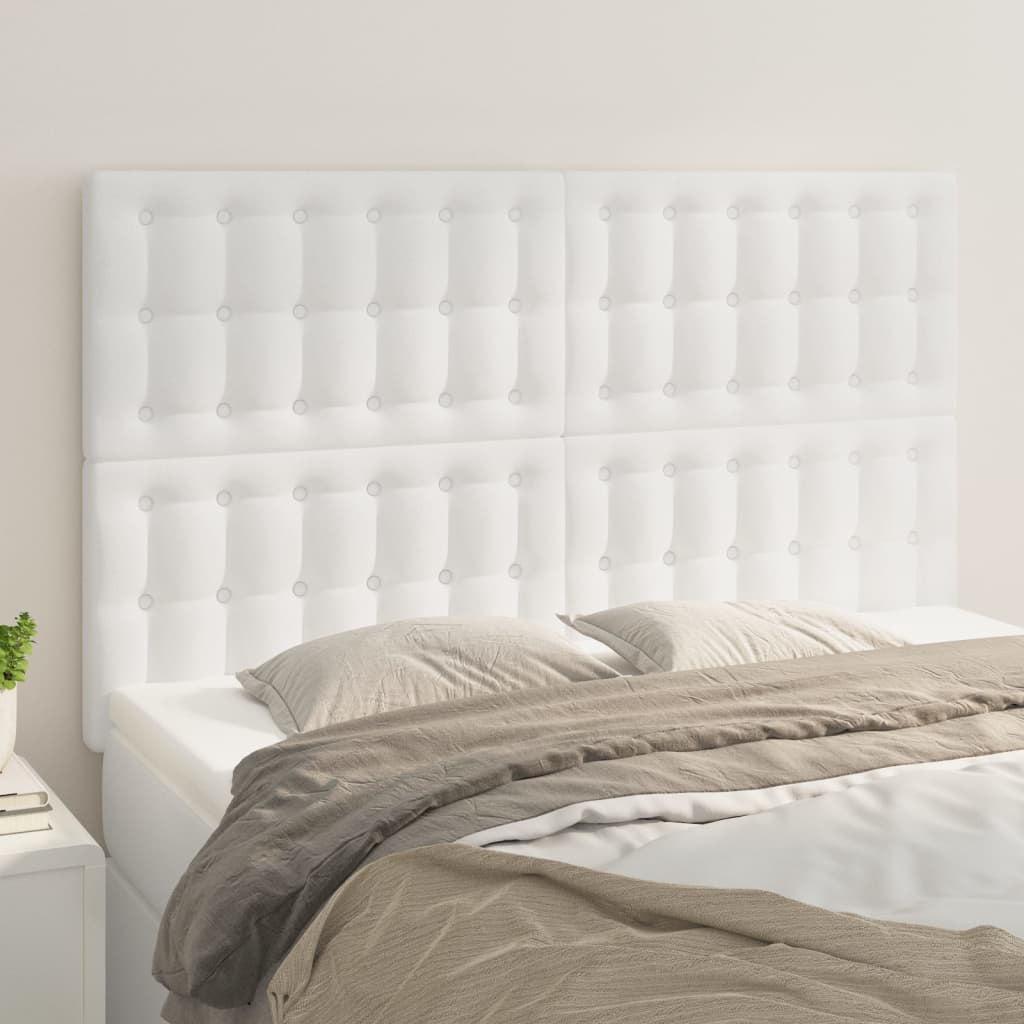 vidaXL Headboard White 144x5x118/128 cm Faux Leather