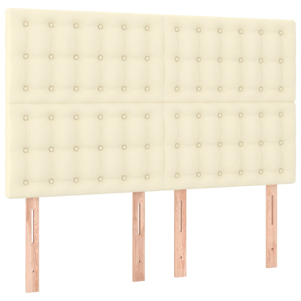 vidaXL Headboard Cream 144x5x118/128 cm Faux Leather