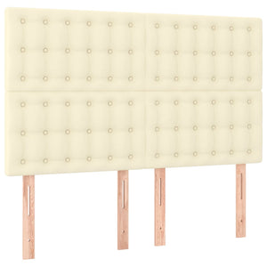 vidaXL Headboard Cream 144x5x118/128 cm Faux Leather