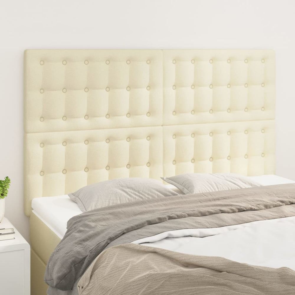 vidaXL Headboard Cream 144x5x118/128 cm Faux Leather