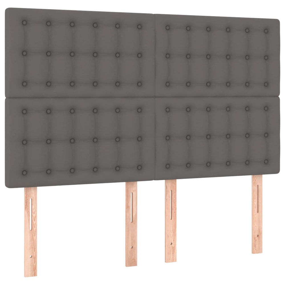 vidaXL Headboard Grey 144x5x118/128 cm Faux Leather