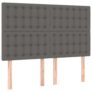 vidaXL Headboard Grey 144x5x118/128 cm Faux Leather