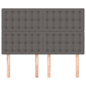 vidaXL Headboard Grey 144x5x118/128 cm Faux Leather