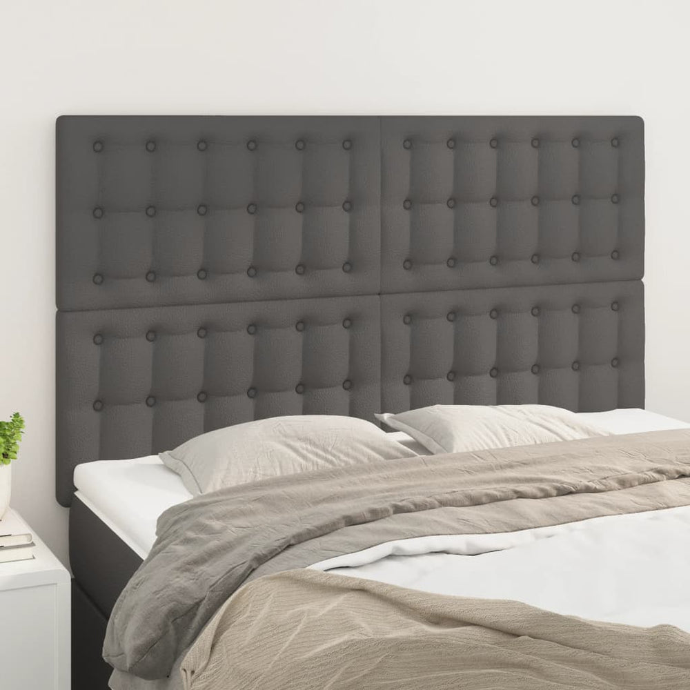 vidaXL Headboard Grey 144x5x118/128 cm Faux Leather