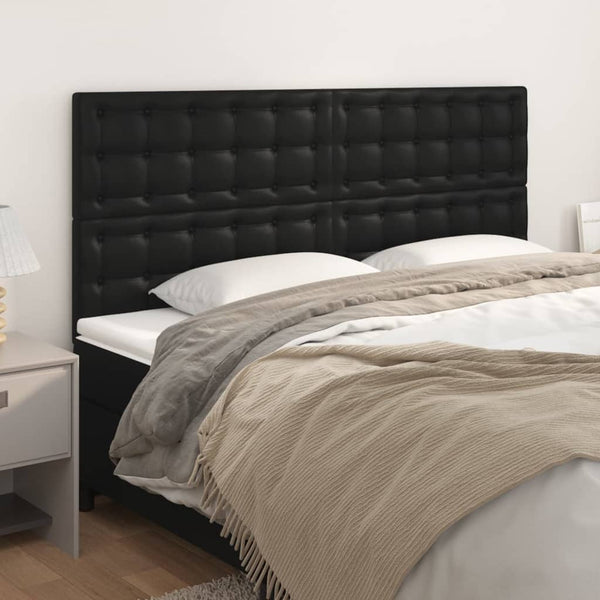 vidaXL Headboard Black 160x5x118/128 cm Faux Leather