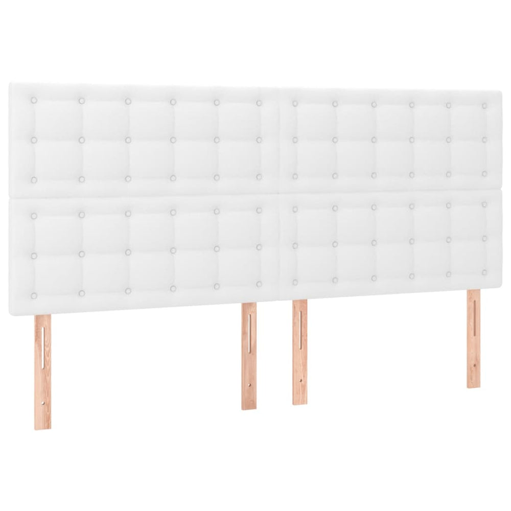 vidaXL Headboard White 160x5x118/128 cm Faux Leather
