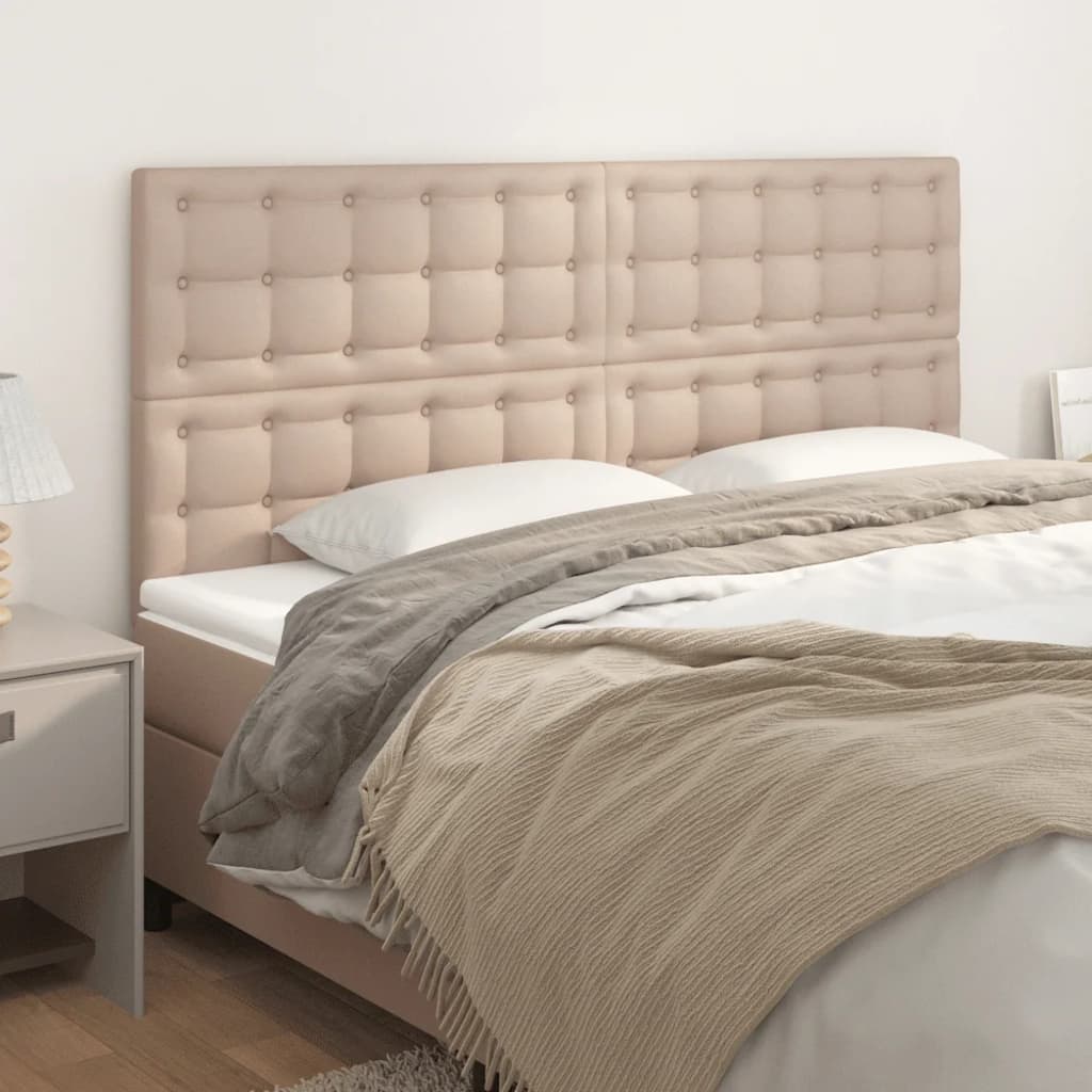 vidaXL Headboard Cappuccino 160x5x118/128 cm Faux Leather