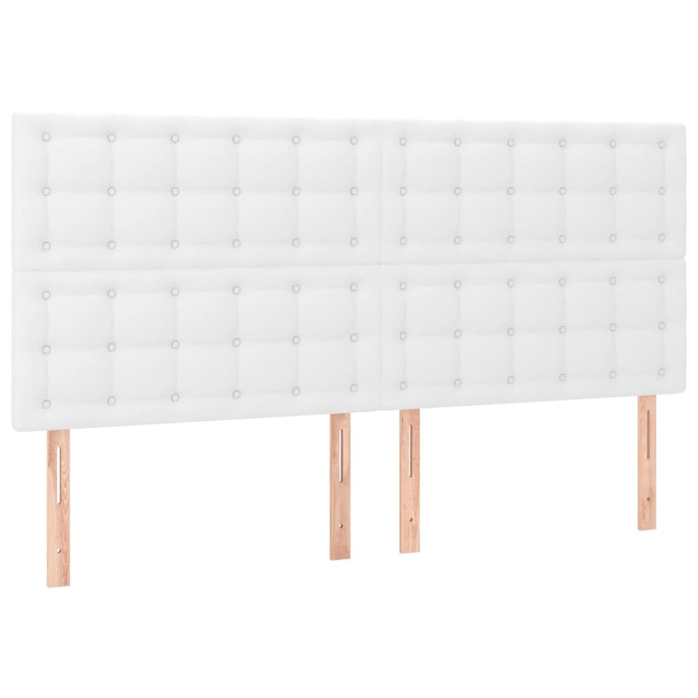 vidaXL Headboard White 180x5x118/128 cm Faux Leather