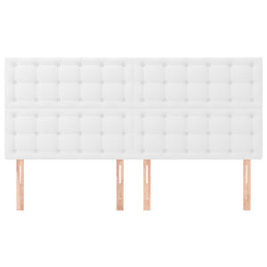 vidaXL Headboard White 180x5x118/128 cm Faux Leather