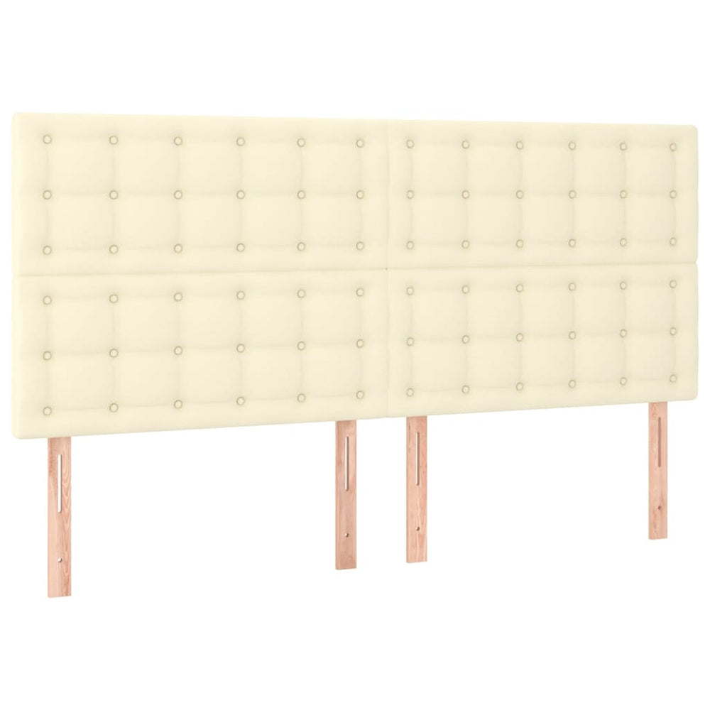 vidaXL Headboard Cream 180x5x118/128 cm Faux Leather