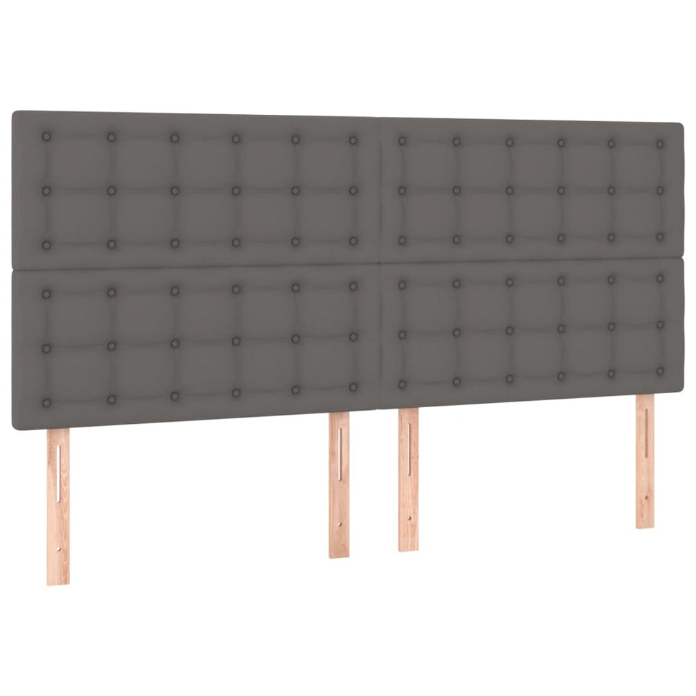 vidaXL Headboard Grey 180x5x118/128 cm Faux Leather