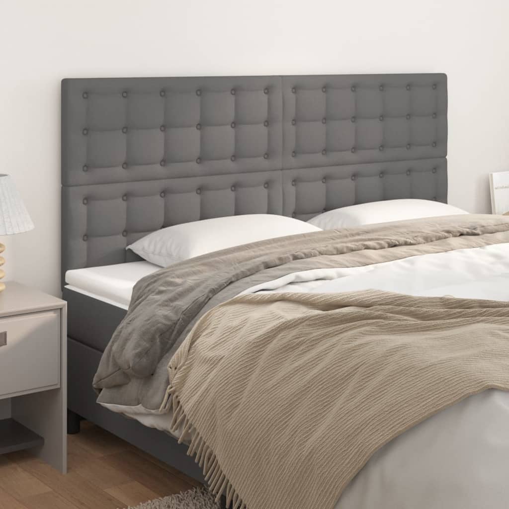 vidaXL Headboard Grey 180x5x118/128 cm Faux Leather