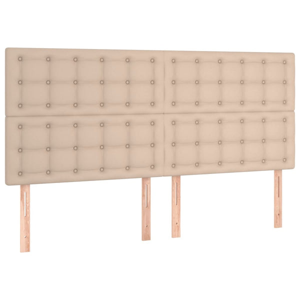 vidaXL Headboard Cappuccino 180x5x118/128 cm Faux Leather