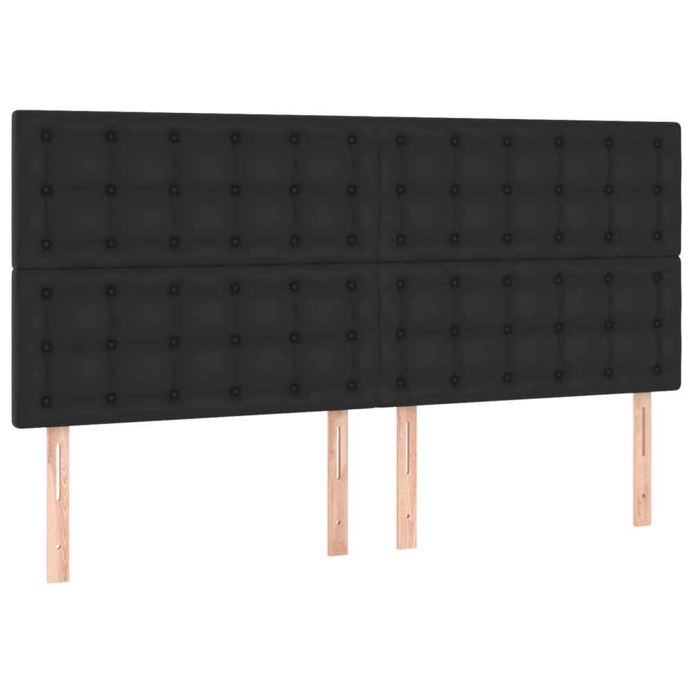 vidaXL Headboard Black 200x5x118/128 cm Faux Leather